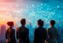 teknologi internet, komunikasi global, konektivitas digital